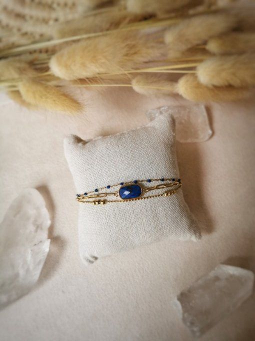 Bracelet triple rang en Lapis lazuli